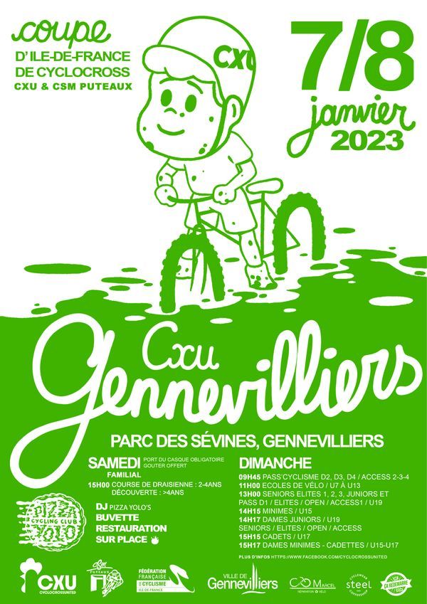 course cyclo-cross Gennevilliers 7/8 janvier